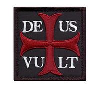 2AFTER1 Deus Vult God Wills It Crusader Knight Holy Cross Templar Crusaders Tactical Morale Touch Fastener Patch