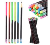 2B Crayon Set,30 pcs changement de couleur humeur crayon avec gomme,Noir bois crayons chaleur active couleur thermochrome pour anniversaire cadeau enfants