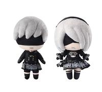 2B Figurines d'anime 9S Assises - Peluche douce - Objet de collection mignon pour bureau