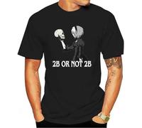 2B Or Not 2B Nier Automata Manga Man T-Shirt White-Grey for Men Tee Shirt Black L