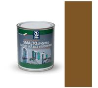 2BM Vernis synthétique à haute résistance marron terre cuite RAL8003 à solvant brillant sans odeur, non jaunissant, convient au bois, au métal et au mur, pour intérieur et extérieur | Format 0,75 l