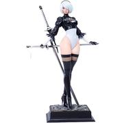 2Byorha Figure 2B Statue Anime Girl Figurine Game Lady 2Bautomata Figurine d'action No.2 Type B Figurine de sculpture Modèle de collection Décoration de bureau Cadeaux 28 cm