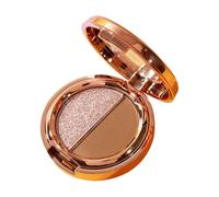 2Colors Eyeshadow Palette, Waterproof Longlasting Eye Makeup, Matte Glitters Eye Shadow Long Lasting Eye Cosmetics (Coffee)