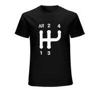 2Cv Gear Shift Pattern T-Shirt Men Birthday Gifts Short Sleeves Funny Tees O Neck Pure Cotton Clothes Humor T Shirt Black XXL