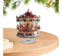2D Acrylic Christmas Desk Decor, Ferris Wheel Christmas Tree Sign | Holiday Centerpiece for Home Desktop Study Room Office Shelf Mantel TV Cabinet