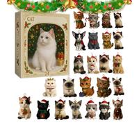 2D Acrylic Countdown To Christmas Ornament, Flat Hanging Ornament | 24-Day Countdown Christmas Cat Ornaments for Home, Car Rearview Mirror, Door Handle, Branches, Indoor, Mantle