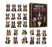 2D Acrylic Dog Holiday Countdown Calendar - 24 Days Cute Canine Ornament | Advent Decoration, Festive Tree, Wall, Window & Door Hanging Decor for Kids, Adults, Living Room, Bedroom