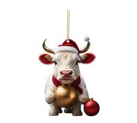 2D Acrylique Drôle Chat Arbre de Noël Ornement Chat Acrylique Ornement Acrylique Double Impression Drôle Pendentif de Noël Noël Éléphant Blanc Cadeau 2D Fun Pendentif 1PC Vqt85 (a-C, Taille unique)