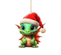 2D Cartoon Cute Dragon Christmas Acrylic Ornament Christmas Tree Decoration Pendant Christmas Ornaments Christmas Ornaments Car Holiday Ornament Car Pendant Christmas Decoration ZsW254 (A, Taille