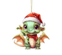 2D Cartoon Cute Dragon Christmas Acrylic Ornament Christmas Tree Decoration Pendant Christmas Ornaments Christmas Ornaments Car Holiday Ornament Car Pendant Christmas Decoration ZsW254 (D, Taille