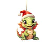 2D Cartoon Cute Dragon Christmas Acrylic Ornament Christmas Tree Decoration Pendant Christmas Ornaments Christmas Ornaments Car Holiday Ornament Car Pendant Christmas Decoration ZsW254 (B, Taille