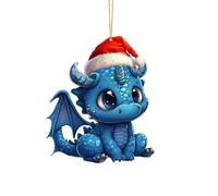 2D Cartoon Cute Dragon Christmas Acrylic Ornament Christmas Tree Decoration Pendentif Christmas Ornaments Christmas Ornaments Car Holiday Ornament Car Pendant Christmas Decoration VmV745 (H, Taille