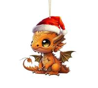 2D Cartoon Cute Dragon Christmas Acrylic Ornament Christmas Tree Decoration Pendentif Christmas Ornaments Christmas Ornaments Car Holiday Ornament Car Pendant Christmas Decoration ZsW254 (E, Taille