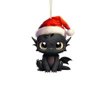 2D Cartoon Cute Dragon Christmas Acrylic Ornament Christmas Tree Decoration Pendentif Christmas Ornaments Christmas Ornaments Car Holiday Ornament Car Pendentif Décoration de Noël VmV745 (F, Taille