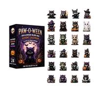 2D Chat Calendrier De L'avent Pour Halloween | 24 Designs Uniques, Figurines Acryliques 2D, Chats Spooky à Collectionner, Compte à Rebours Halloween, Boîte Surprise