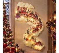 2D Christmas Magic Trail Wall Light - LED Cascading Wall Decor，1PC-A | Festive LED Hanging Decor,Warm White 3D Space Saving,Sparkling Snow Effect Seasonal Ambiance for Train Nativity Setups