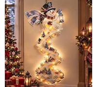 2D Christmas Magic Trail Wall Light - LED Cascading Wall Decor，1PC-B | Festive LED Hanging Decor,Warm White 3D Space Saving,Sparkling Snow Effect Seasonal Ambiance for Train Nativity Setups