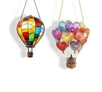 2D Coloré Grand Montgolfière Attrape-Soleil Cœur Montgolfière Fenêtre Suncatcher Décoration de Fenêtre à Suspendre Fenêtre Ornements pour Mur Maison Jardin Décor Cadeau-Acrylique