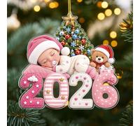 [2D Flat - Acrylic Ornament] Cadeau Plus Ornement Acrylique Premier Noël De Bébé 2026 - Cadeau 1er Noel Bebe, Boule De Noël Premier Noël, Sapin Decoration, Boule Mon Premier Noël (Modèle #12)
