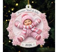 [2D Flat - Acrylic Ornament] Cadeau Plus Ornement Acrylique Premier Noël De Bébé 2026 - Cadeau 1er Noel Bebe, Boule De Noël Premier Noël, Sapin Decoration, Boule Mon Premier Noël, Modèle #5