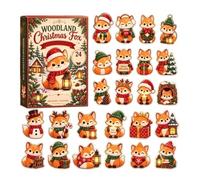 2D Flat F-ox Christmas Tree Ornaments | Animal Christmas Countdown Calendar