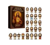 2D Jesus Christmas Advent Calendar 24 Day Religious Countdown Decor