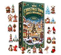 2D Mini Christmas Brick Ornament Calendrier De L'Avent 2026 - 24 Jours | Collection Acrylique, Countdown Décorations À Construire Avec Boucles Pour Sapin, Couronnes Et Fêtes D'Hiver