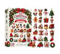 2D Mini Christmas Ornament Calendrier De L'avent 2026 | Calendrier De L'Avent 24 Jours, 24 Jours Briques Acrylique Collection, Suspension Pour Sapin Couronnes Des Fêtes D'hiver