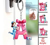 2D Porte-clés thème infirmière en acrylique, convient pour les clés de voiture, les sacs à dos, les téléphones et la décoration des sacs, cadeau commémoratif parfait pour les infirmières et le personn