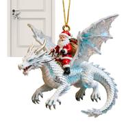 2D Santa Claus Riding Acrylic Decoration - Santa Dragon Riders Ornament | Dragon Riders Ornament for Holiday Birthday Party School Dormitory Offices Car Home Room Classroom