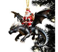 2D Santa Claus Riding Acrylic Decoration - Santa Dragon Riders Ornament | Dragon Riders Ornament for Holiday Birthday Party School Dormitory Offices Car Home Room Classroom