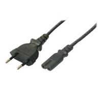 Câble de raccordement LogiLink alimentation [1x fiche Euro mâle - 1x prise femelle C7] 1.80 m noir