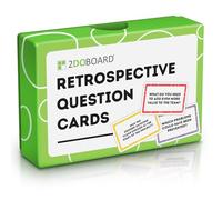 2DOBOARD Cartes de Questions pour des Rétrospectives et Réunions Efficaces | 50 Cartes de Coaching pour Le Renforcement d'Équipe | Jeu de Bureau pour collègues, pour Améliorer la Dynamique d'Équipe