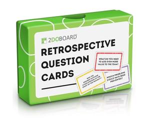 2DOBOARD Cartes de Questions pour des Rétrospectives et Réunions Efficaces | 50 Cartes de Coaching pour Le Renforcement d'Équipe | Jeu de Bureau pour collègues, pour Améliorer la Dynamique d'Équipe