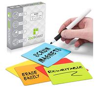 2DOBOARD Étiquettes Magnétiques Réinscriptibles - 7,5 x 7,5 cm Couleurs Variées - 25 Pièces - Étiquette Magnétique, Magnet Tableau Blanc, Aimant Tableau Blanc et Kanban (Mix - 5 Couleurs)