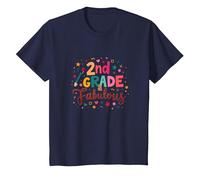 2e année et Fabuleux : célébration Scolaire colorée T-Shirt, Enfant, Bleu Marine, 3 Ans