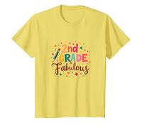 2e année et Fabuleux : célébration Scolaire colorée T-Shirt, Enfant, Citron, 8 Ans