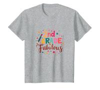 2e année et Fabuleux : célébration Scolaire colorée T-Shirt, Enfant, Gris Chiné, 12 Ans
