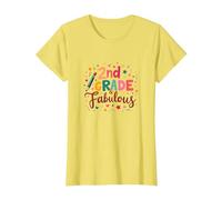 2e année et Fabuleux : célébration Scolaire colorée T-Shirt, Femme, Citron, XXL