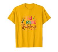 2e année et Fabuleux : célébration Scolaire colorée T-Shirt, Homme, Doré Vif, XXL