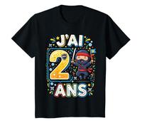 2e Anniversaire Ninja J'Ai 2 Ans Fête Anniversaire Amusante T-Shirt