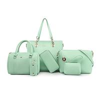 2E-youth Ensemble sac à main fourre-tout pour femme, cartable, sac à bandoulière, sac à main, L, Vert clair 4D, Large