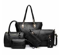 2E-youth Sacs à main et sacs à main de designer pour femme Sac à bandoulière Sac fourre-tout avec poignée sur le dessus, 5B-noir, Large