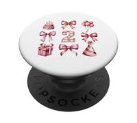 2ème Anniversaire Fille Coquette Noeuds Roses 2 Ans fête PopSockets PopGrip Adhésif