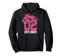 2ème Anniversaire Fille Pink Coquette Bow Hello Two 2 Years Sweat à Capuche