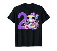 2ème Anniversaire Fille Serpent Party Rainbow Coquette Bow 2 Two T-Shirt