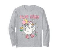 2ème Anniversaire Two Silly Goose Bday Tout-Petit Fille Manche Longue