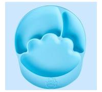 2ème Stage - Assiette bleue en silicone avec séparations et ventouse pour enfants et bébés - (Dès 12 mois) Bleu