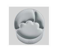 2ème Stage - Assiette pour bébé et enfant grise en silicone avec séparations et ventouse - (Dès 12 mois) Gris