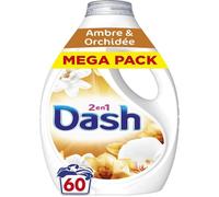 2en1 Lessive Liquide 60 Lavages,Ambre Orchidée,avec 3 SEMAINES DE FRAÎCHEUR* et Lenor,Fabriquée En France,2in1